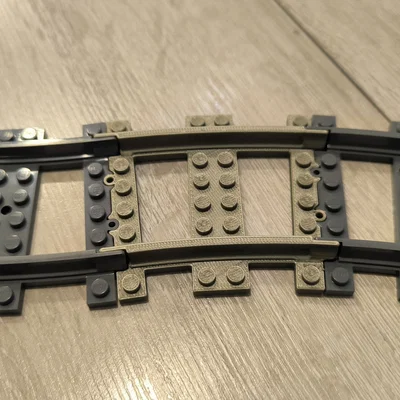 Khúc đường ray xe lửa cong (Half-curve rail) tương thích Lego