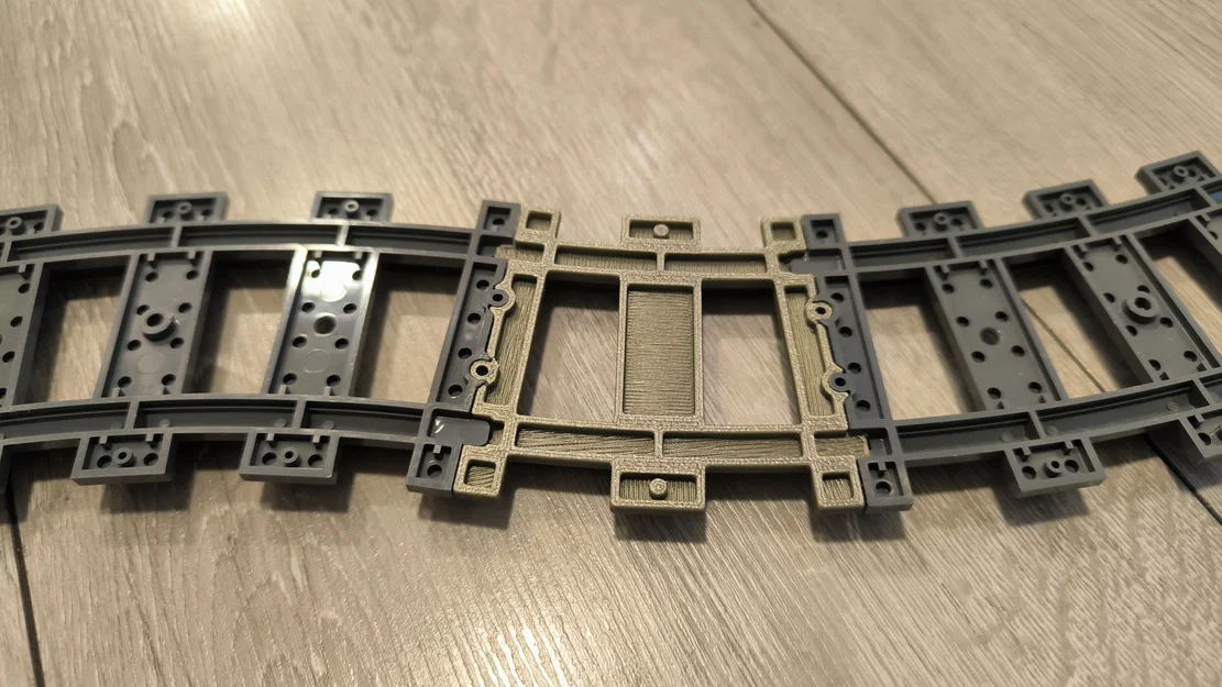 Khúc đường ray xe lửa cong (Half-curve rail) tương thích Lego - Image 3