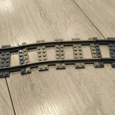 Khúc đường ray xe lửa cong (Half-curve rail) tương thích Lego