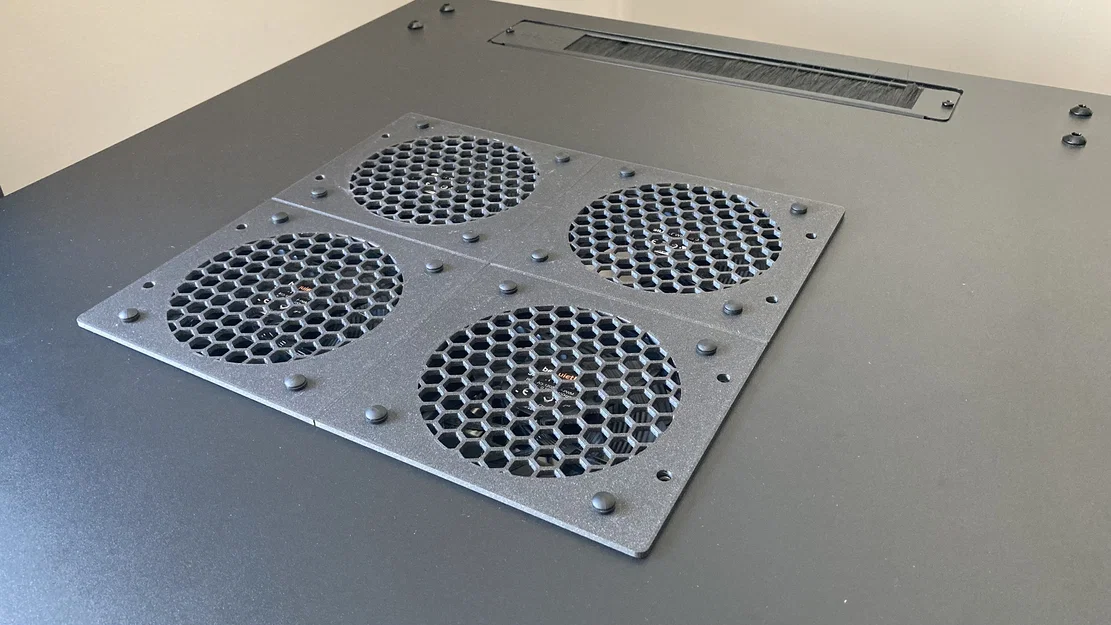 Giá treo quạt nóc (4x 120mm) cho rack server/network 19" - Image 1