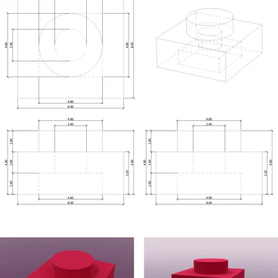 Mô hình LEGO Plate 1x1: Tự in linh kiện lắp ráp chất lượng cao