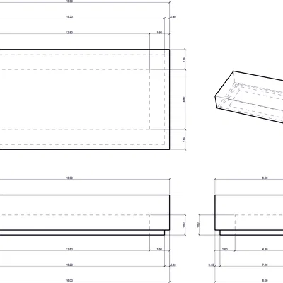 Mô hình 3D gạch phẳng LEGO Flat Tile 1x2 dùng cho in 3D