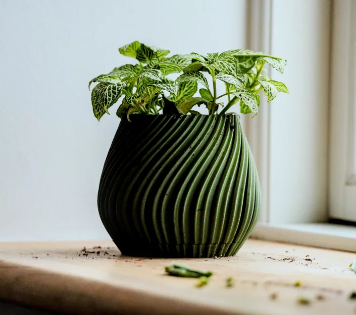 Chậu cây để bàn Pot 17 - Thiết kế xoắn ốc độc đáo in 3D - Image 2
