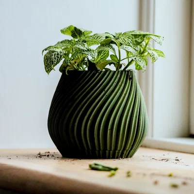 Chậu cây để bàn Pot 17 - Thiết kế xoắn ốc độc đáo in 3D