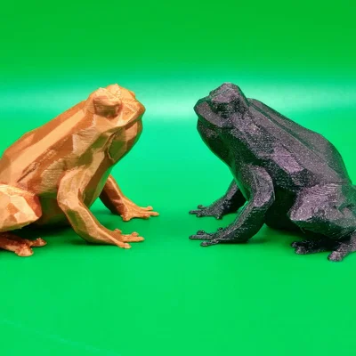 Mô hình ếch Low-Poly trang trí 3D in không cần support
