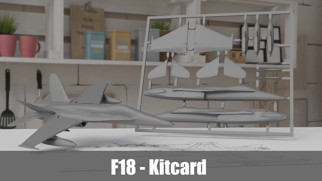 Mô hình lắp ráp máy bay chiến đấu F18 Kitcard in 3D cực dễ - Image 1