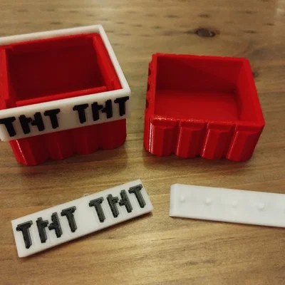 Hộp đựng TNT Minecraft - Mô hình lắp ghép đa năng OpenSCAD