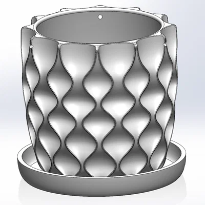 Chậu hoa có khay hứng nước liền (Flowerpot with integrated underpan)