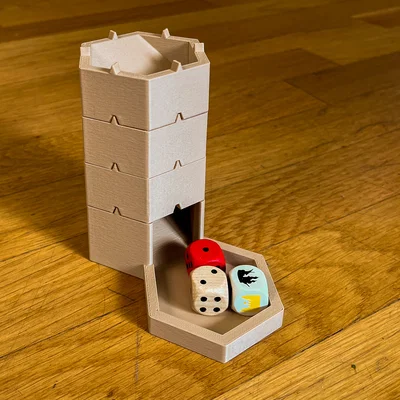 Tháp Thả Xúc Xắc Lục Giác Modular (Parametric)