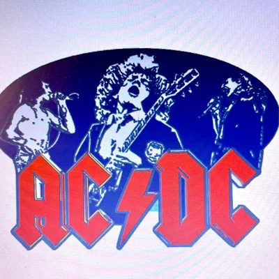 Mô hình 3D trang trí logo ban nhạc AC/DC ấn tượng