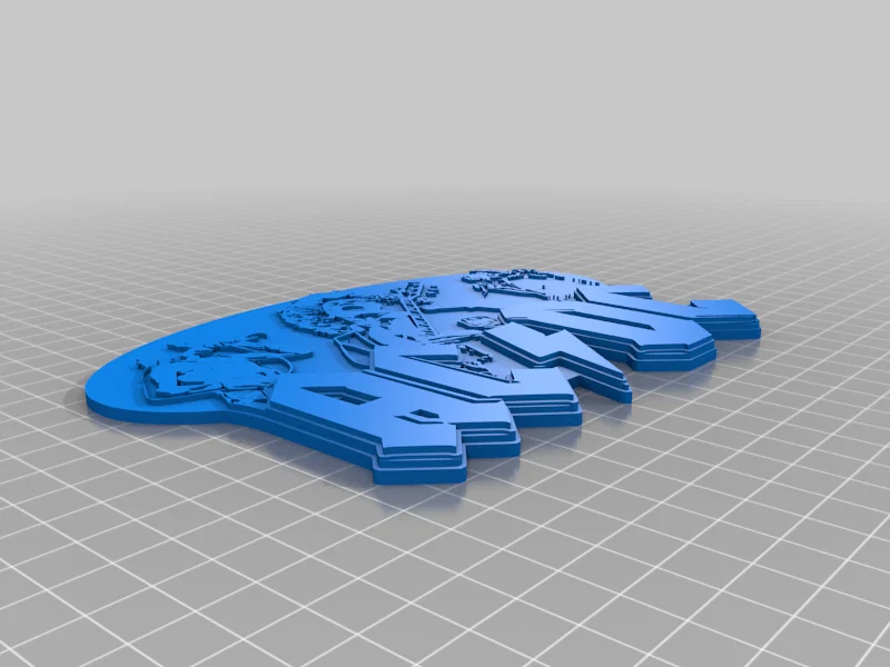 Mô hình 3D trang trí logo ban nhạc AC/DC ấn tượng - Image 3