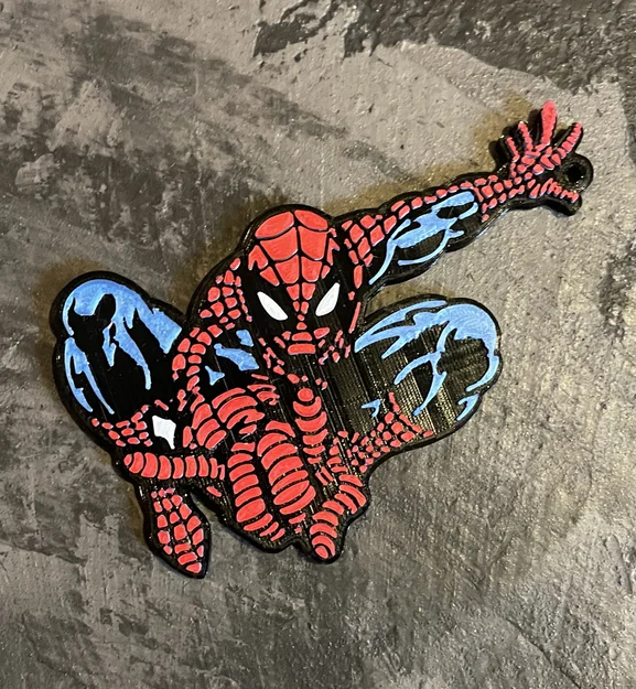 Móc khóa Spiderman 4 màu - Mô hình 3D ấn tượng cho fan siêu anh hùng - Image 1