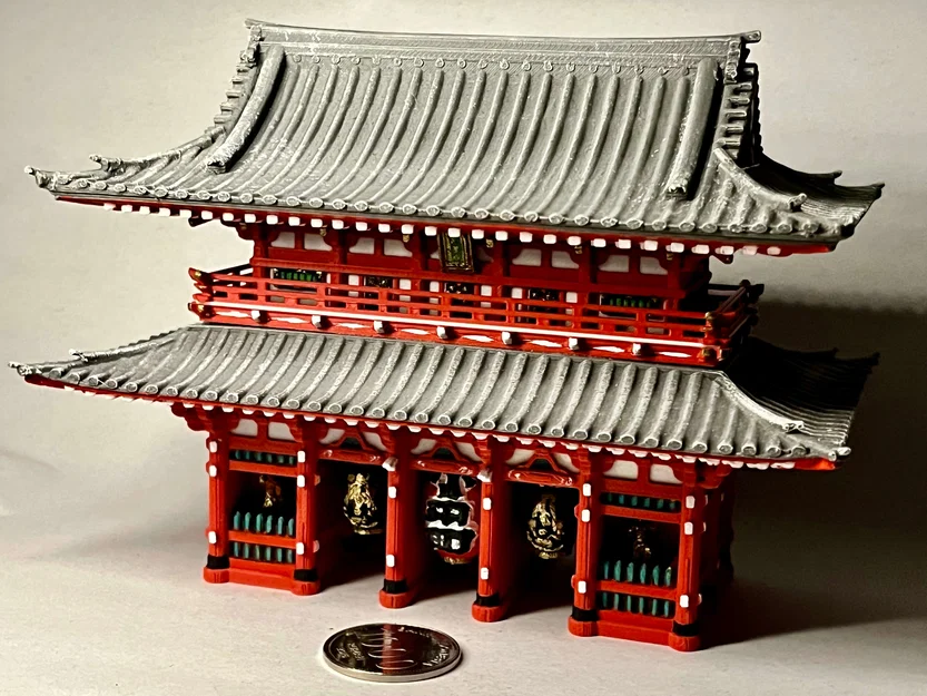 Hozomon 宝蔵門 - Mô hình kiến trúc đền Sensō-ji, Tokyo, Nhật Bản - Image 1