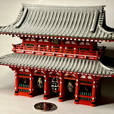 Hozomon 宝蔵門 - Mô hình kiến trúc đền Sensō-ji, Tokyo, Nhật Bản