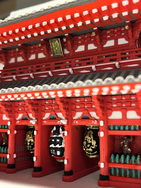 Hozomon 宝蔵門 - Mô hình kiến trúc đền Sensō-ji, Tokyo, Nhật Bản - Image 3