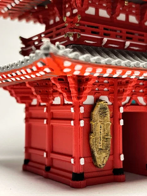 Hozomon 宝蔵門 - Mô hình kiến trúc đền Sensō-ji, Tokyo, Nhật Bản - Image 4