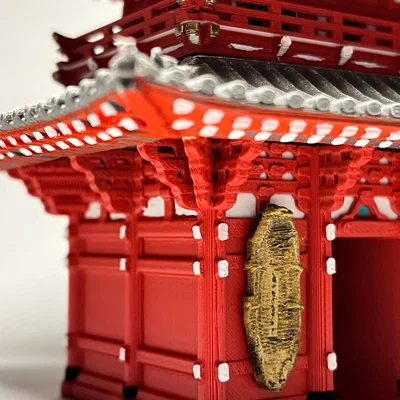 Hozomon 宝蔵門 - Mô hình kiến trúc đền Sensō-ji, Tokyo, Nhật Bản