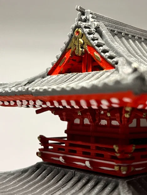 Hozomon 宝蔵門 - Mô hình kiến trúc đền Sensō-ji, Tokyo, Nhật Bản - Image 5