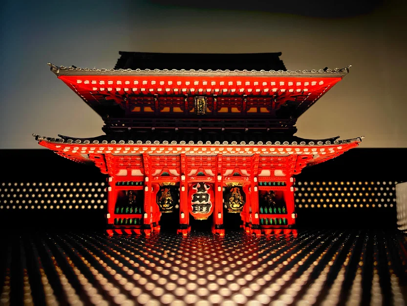 Hozomon 宝蔵門 - Mô hình kiến trúc đền Sensō-ji, Tokyo, Nhật Bản - Image 7