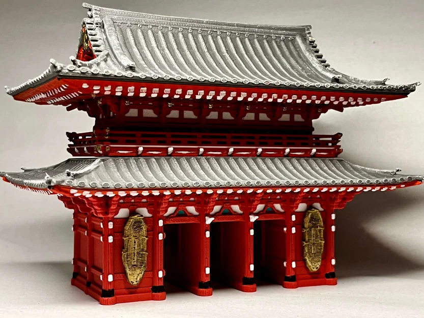 Hozomon 宝蔵門 - Mô hình kiến trúc đền Sensō-ji, Tokyo, Nhật Bản - Image 8