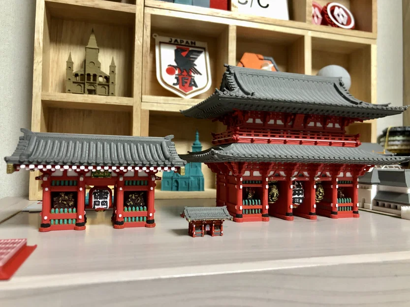 Hozomon 宝蔵門 - Mô hình kiến trúc đền Sensō-ji, Tokyo, Nhật Bản - Image 11