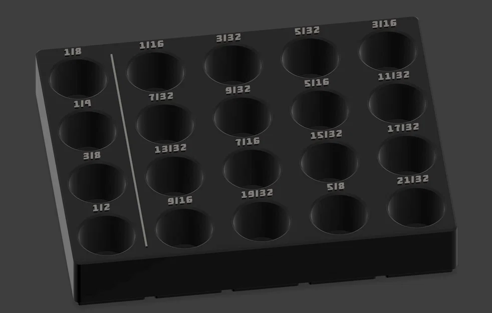 Khay lưu trữ bộ collet ER32 Gridfinity (Imperial & Metric) - Image 1