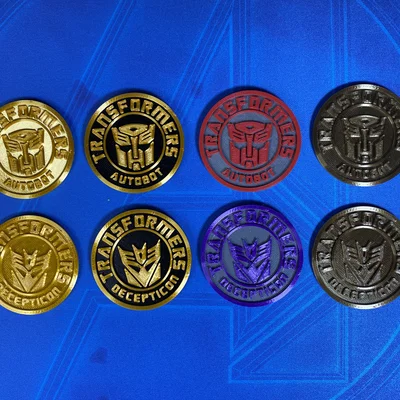 Mô hình đồng xu Transformers Autobot & Decepticon in 3D đẹp mắt