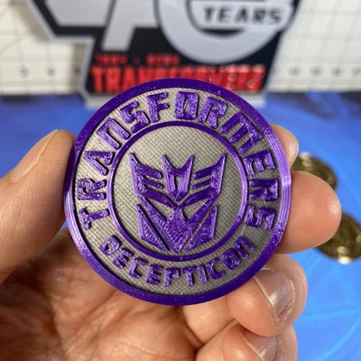 Mô hình đồng xu Transformers Autobot & Decepticon in 3D đẹp mắt