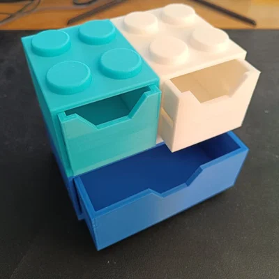 Khay đựng đồ để bàn kiểu khối LEGO thông minh, xếp chồng tiện lợi