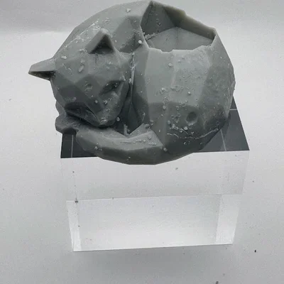 Đế D20 Low Poly – Dice Guardians (Mèo, Cáo, Chó, Đầu Lâu) DnD