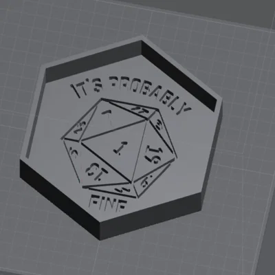 Khay gieo xúc xắc "It's Probably Fine" cho D&D (Nat 1)