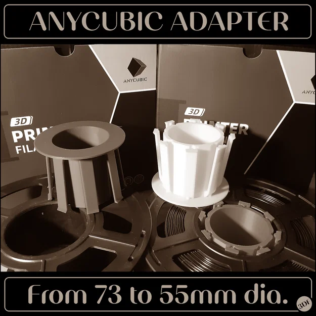 Adapter cuộn Anycubic ~73mm sang 55mm (ví dụ: Bambu Labs AMS) - Image 1