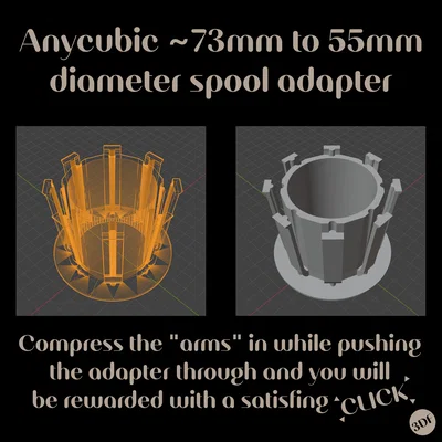 Adapter cuộn Anycubic ~73mm sang 55mm (ví dụ: Bambu Labs AMS)