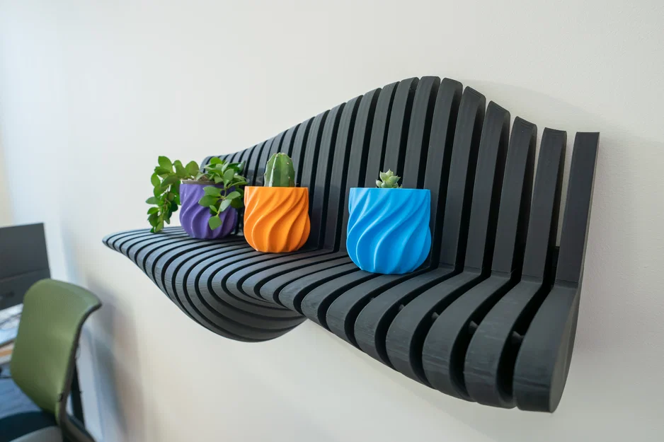 Kệ trang trí gợn sóng dạng ribs (Wavy decorate ribs shelf) - Image 1