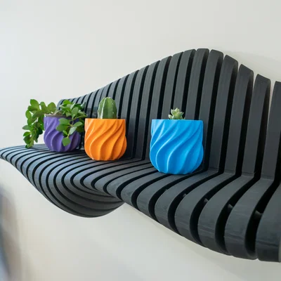 Kệ trang trí gợn sóng dạng ribs (Wavy decorate ribs shelf)