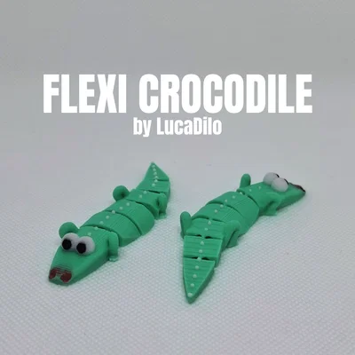 Mô hình 3D cá sấu Flexi Crocodile linh hoạt in đa màu