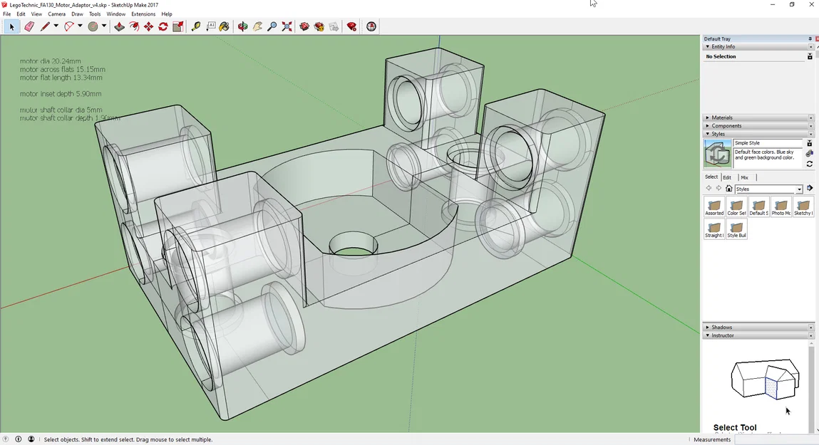 Ngàm chuyển đổi động cơ FA130 cho Lego Technic - Image 2