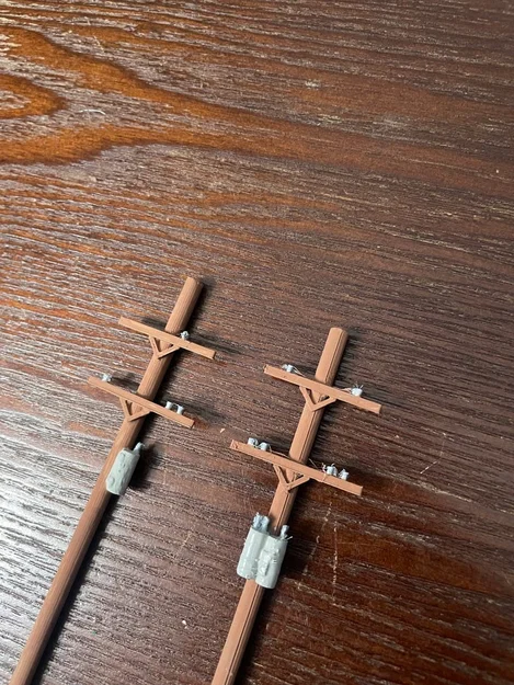 Cột điện/Cột viễn thông tỉ lệ HO (HO Scale Utility/Telephone Pole) - Image 2