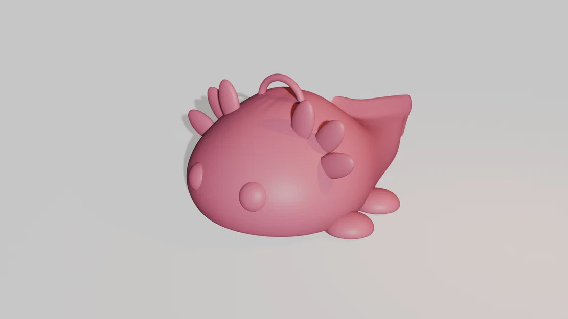 Móc khóa Axolotl siêu đáng yêu - File in 3D độc đáo - Image 1