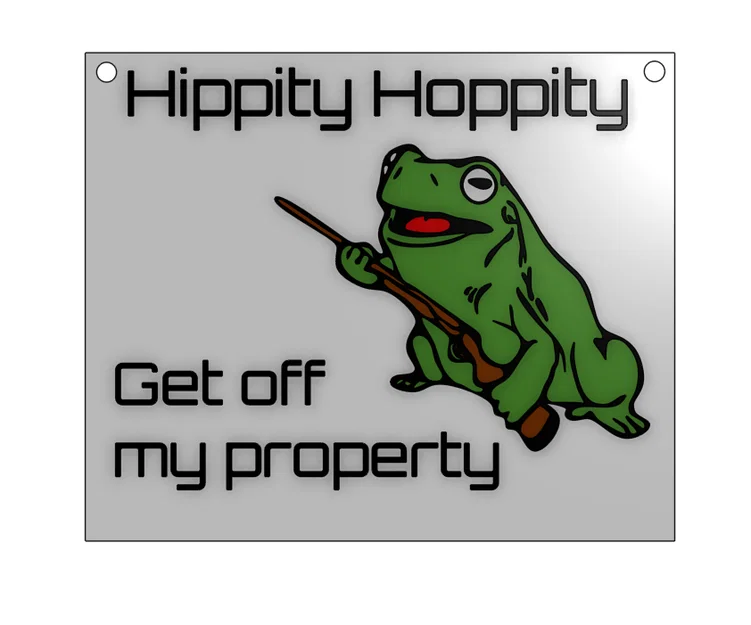 Bảng hiệu 3D hài hước: Chú ếch bảo vệ lãnh thổ (Frog Sign) - Image 1