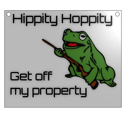 Bảng hiệu 3D hài hước: Chú ếch bảo vệ lãnh thổ (Frog Sign)