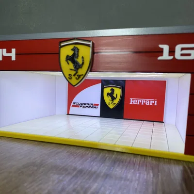 Mô hình gara trưng bày xe Ferrari tỷ lệ 1:64 in 3D