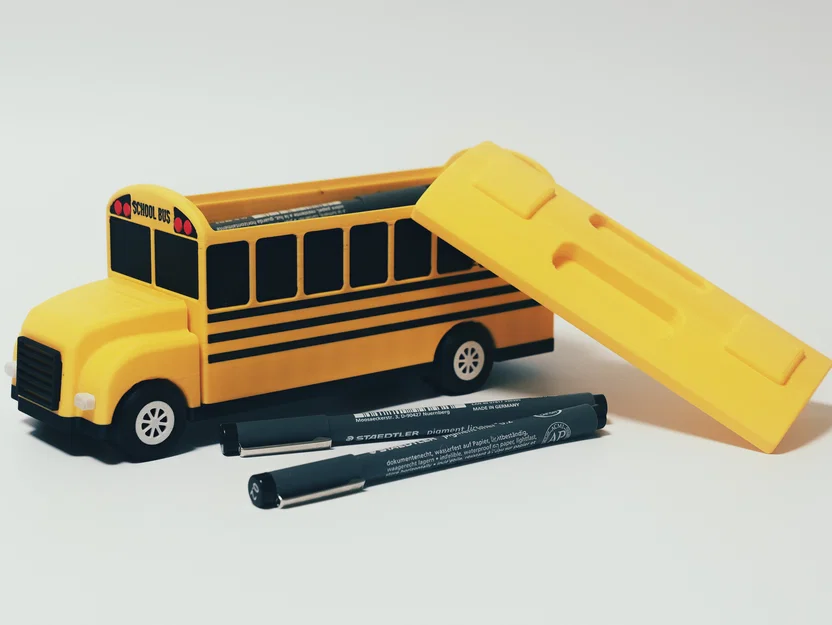 Hộp Bút Hình Xe Buýt Trường Học (School Bus Pencil Case) - Image 1