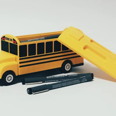Hộp Bút Hình Xe Buýt Trường Học (School Bus Pencil Case)