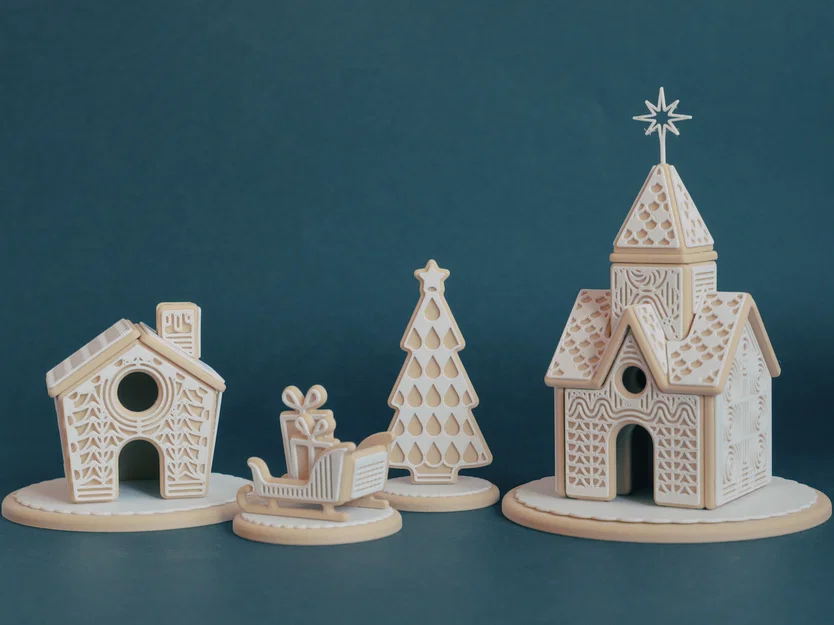 Bộ mô hình làng bánh gừng Gingerbread Village trang trí Giáng sinh - Image 1