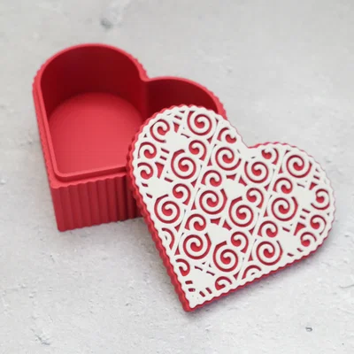 Hộp đựng trang sức hình trái tim in 3D xinh xắn