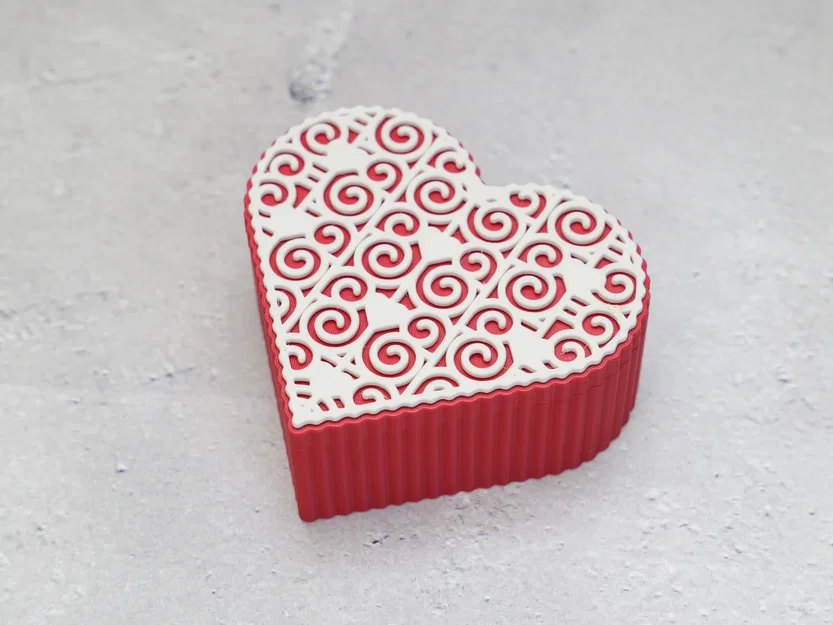 Hộp đựng trang sức hình trái tim in 3D xinh xắn - Image 2