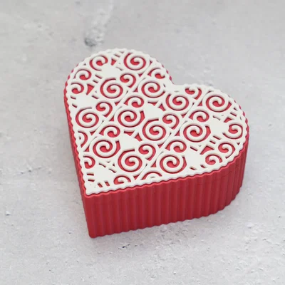 Hộp đựng trang sức hình trái tim in 3D xinh xắn