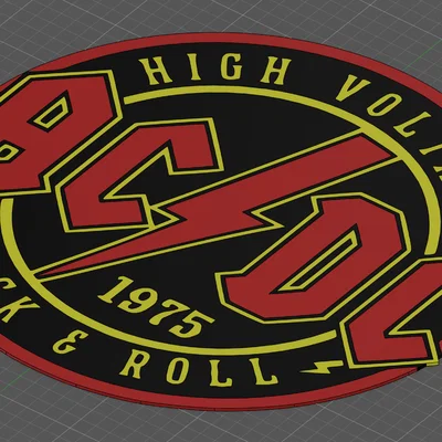 Lót Ly AC/DC (High Voltage - Rock & Roll) 105mm