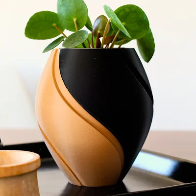 Pot 6 – Chậu cong hai màu cho sen đá